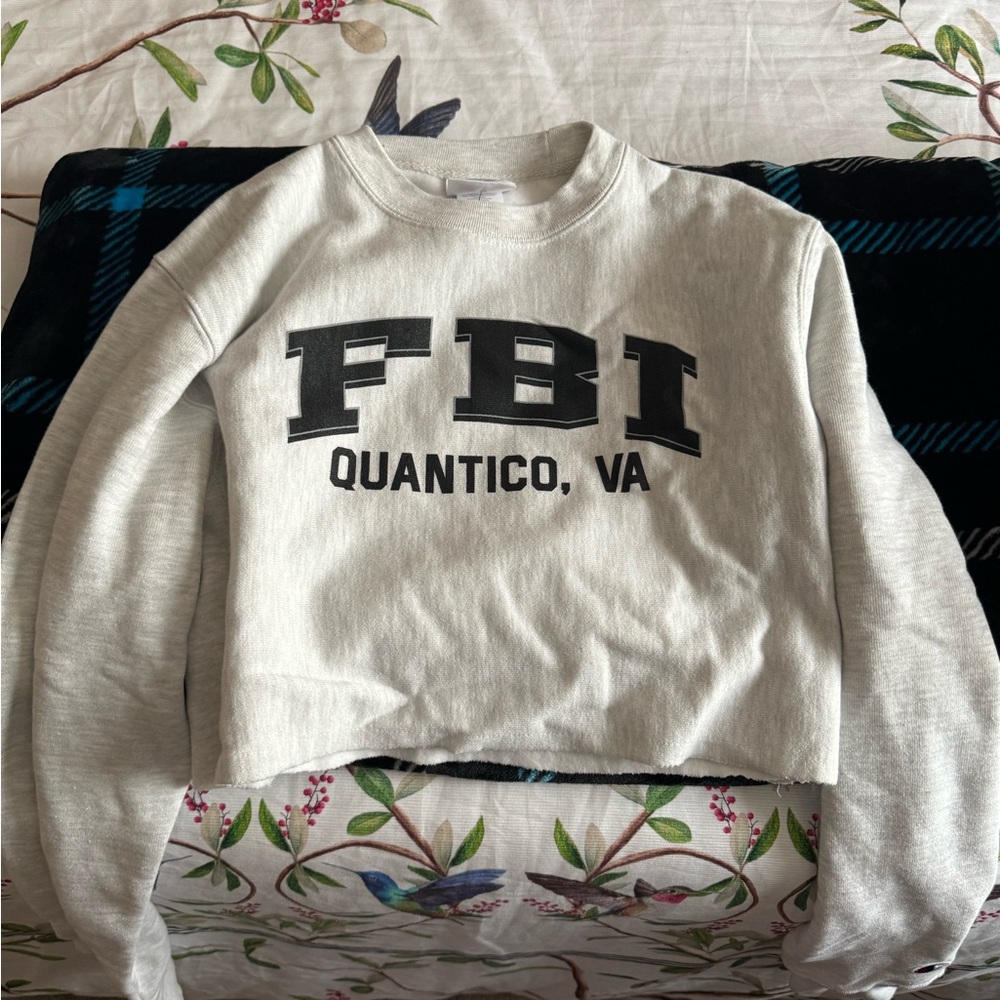 Vintage Cropped FBI Sweater